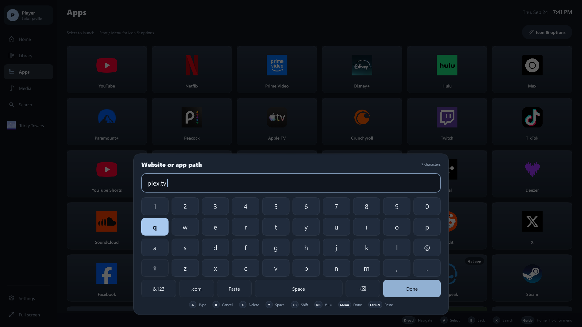 On-screen keyboard