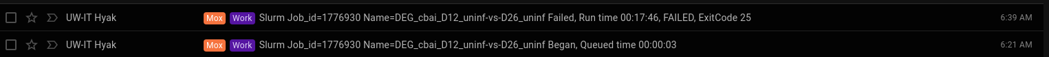 D12 uninfected vs D26 uninfected runtime