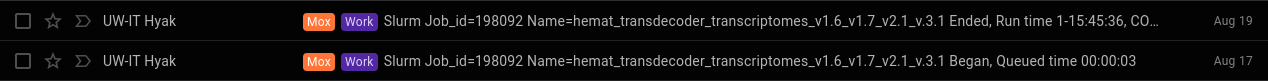 Cumulative Transdecoder runtime for all transcriptomes