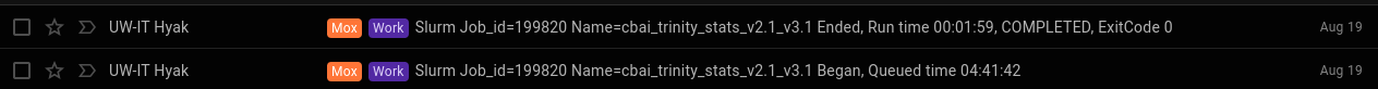 cumulative runtime of running Trinity stats scripts on C.bairdi transcriptomes v2.1 and v3.1