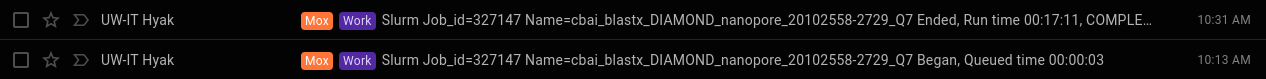 DIAMOND BLASTx and MEGAN daa2rma conversion for 20102558-2729-Q7 runtime