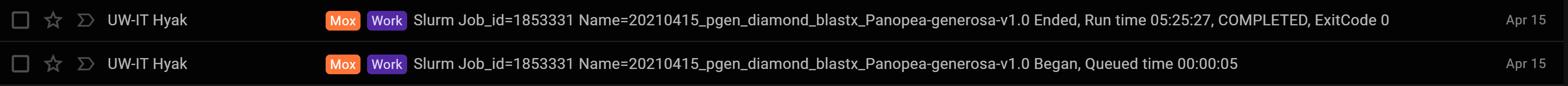 DIAMOND BLASTx runtime
