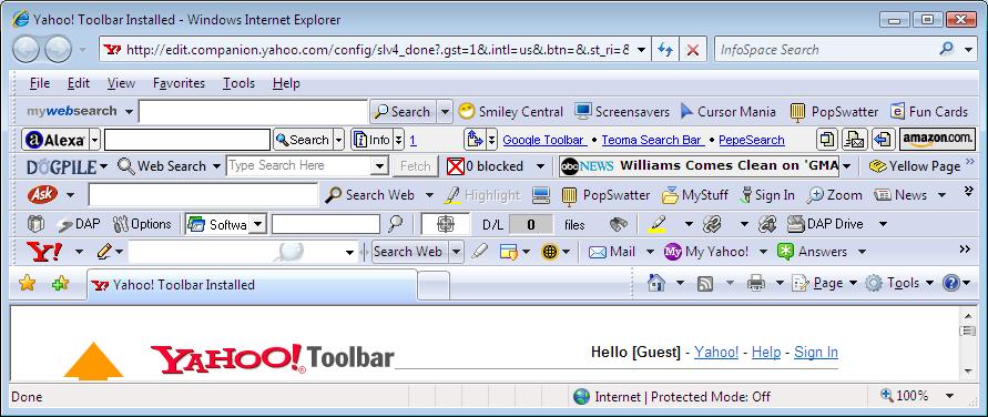 Browser's toolbar madness