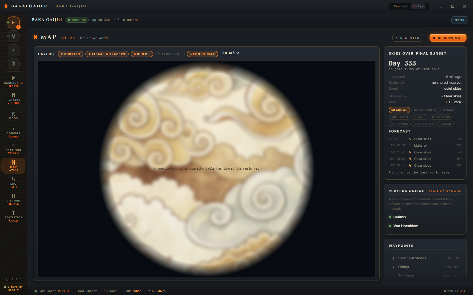 The Map screen