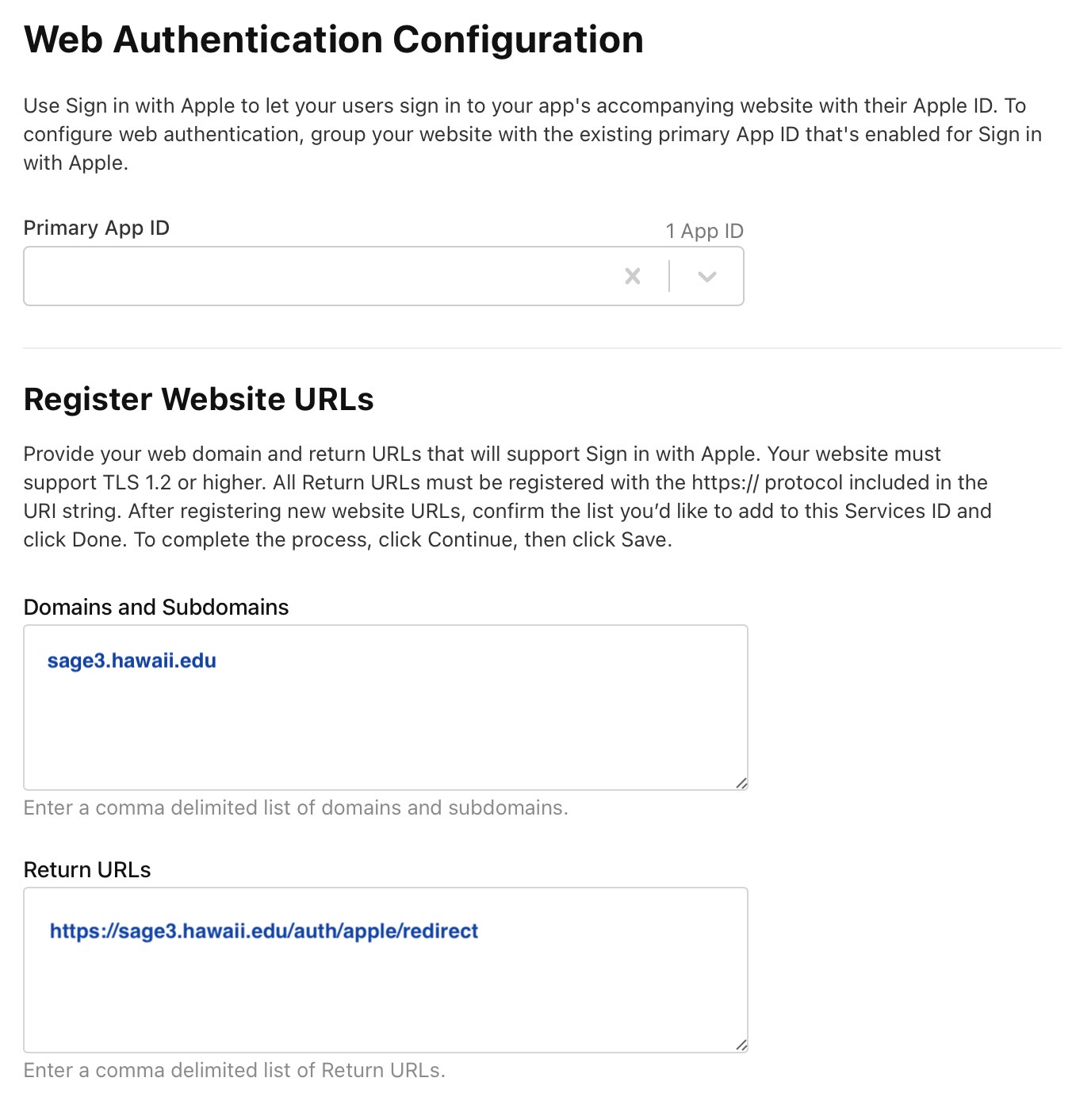 web Authentication Configuration
