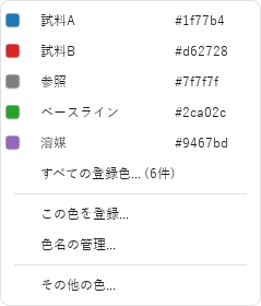 色スウォッチのメニュー