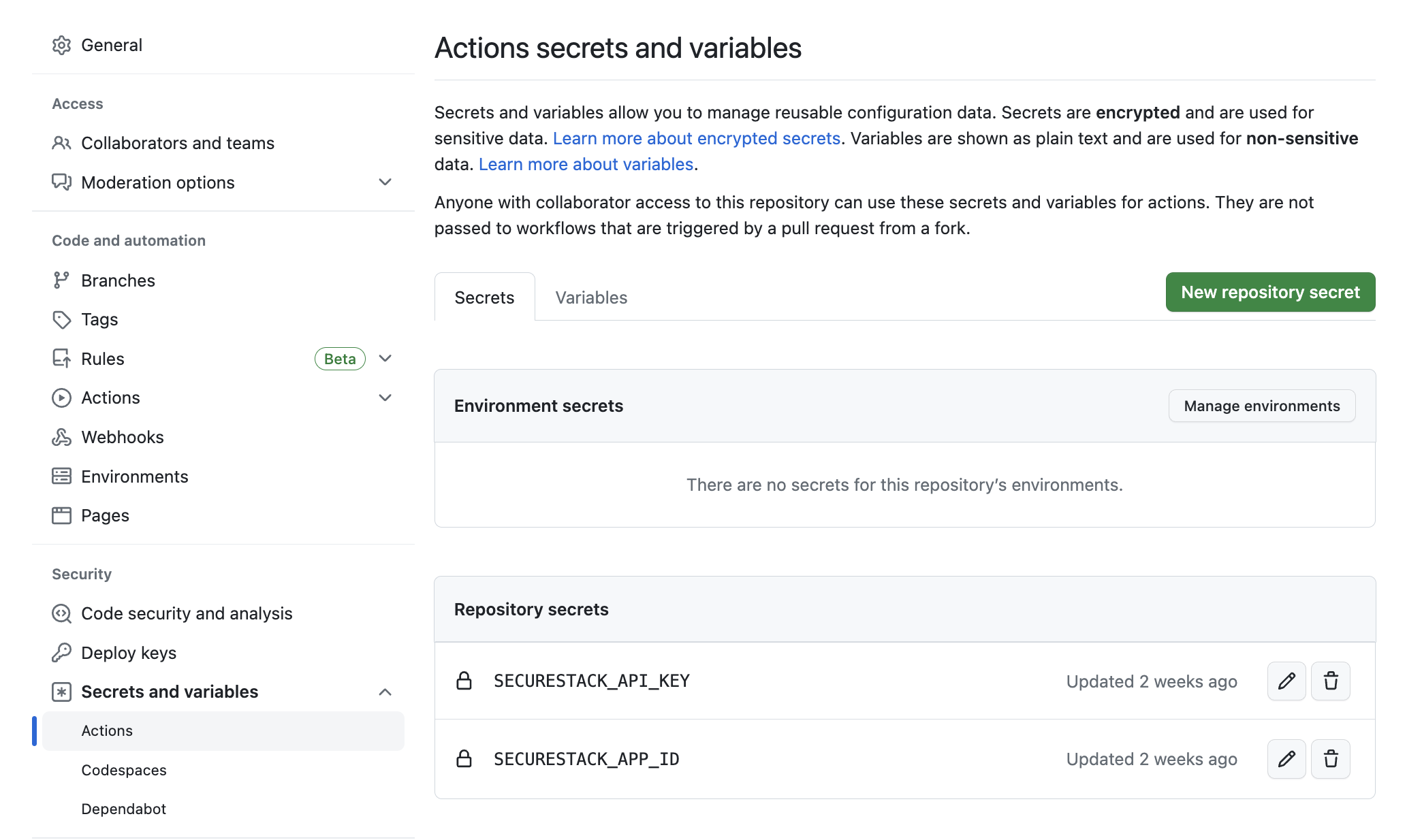 securestack-github-secrets-success.png