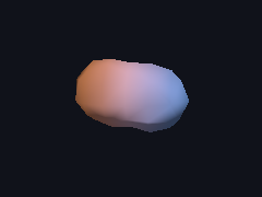 Two colored metaballs join into one surface