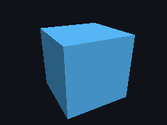 A cube walks through the near plane and is sliced