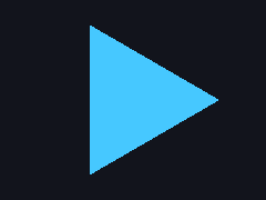 A large triangle turns slowly, and its edges stay locked to pixels