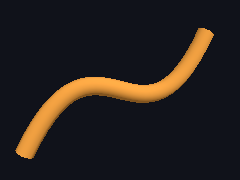 A tube follows one cubic Bezier curve