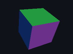 A turning box, each face a different color