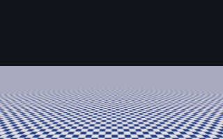 A receding floor is mipmapped on the right and aliases on the left