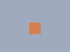 An orange cube walks into a gray fog and back