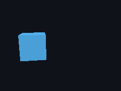 A mixer slides and turns a cube from keyframes
