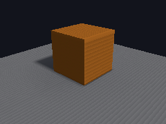 A cube's shadow softens on the floor as the lamp walks a circle