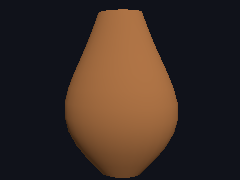 A lofted vase turns under a lamp