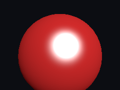 A white highlight follows the camera around a red sphere