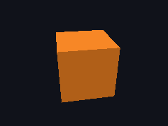 A clock delta turns a cube by an angle in radians