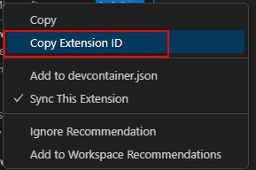 vscode marketplace image of copy extension id
