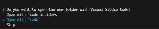 vscode terminal  Do you want to open the new folder with Visual Studio Code?