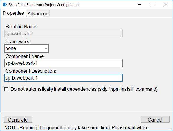 Custom Project Configuration Wizard