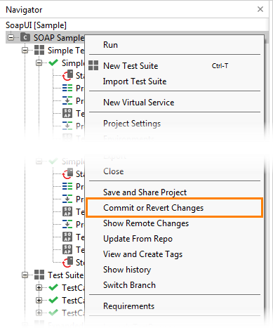 Commit or Revert Changes Option