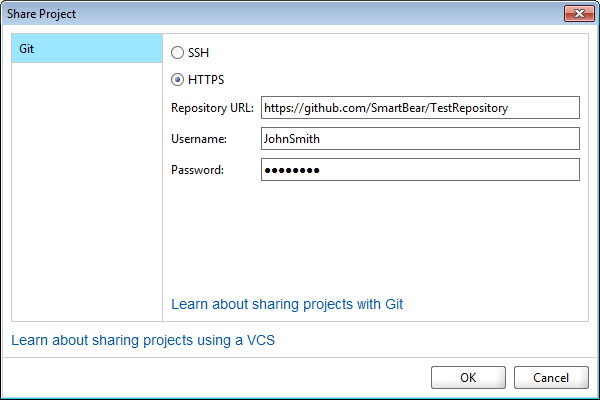 Share Project Dialog