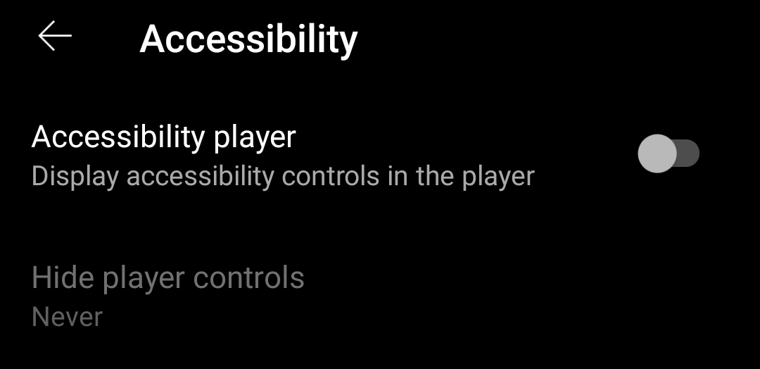 Accessibility player