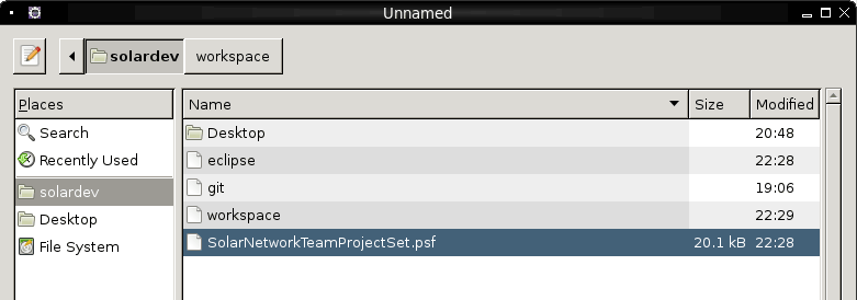 Eclipse importing team project set