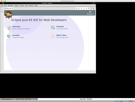 Screen shot of initial VM desktop