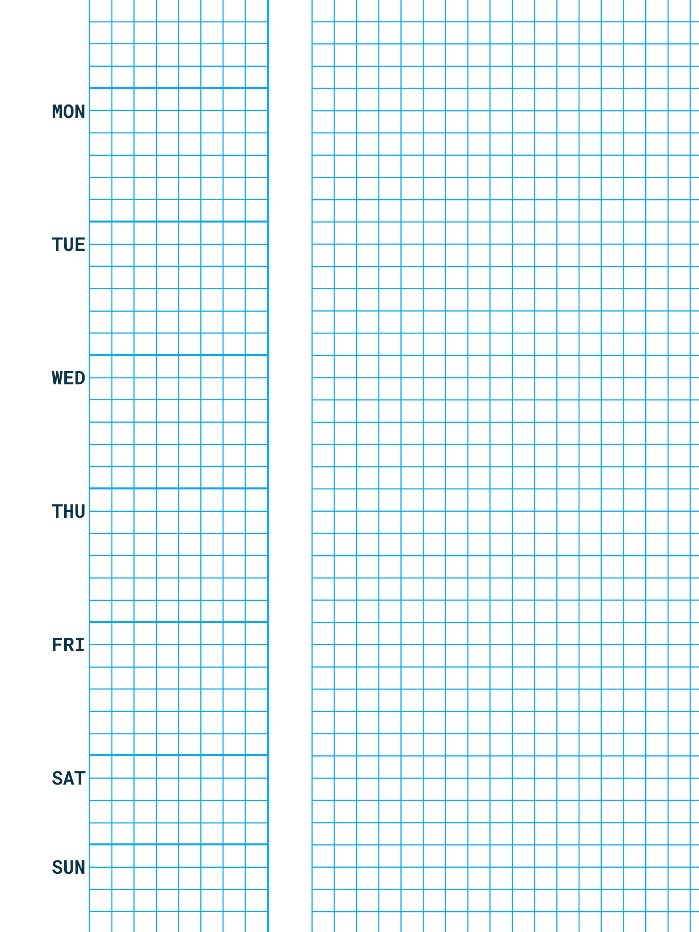 Weekly planner - 5 mm grid at 227 DPI - wide priority box with margin for check marks - 1404x1872.png