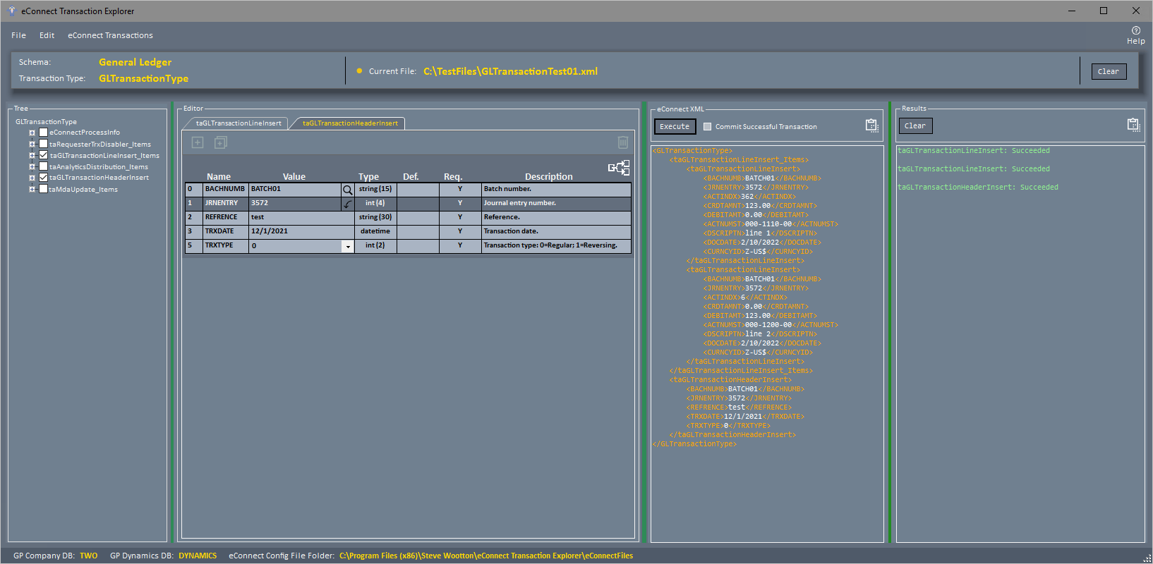 Sample GL Transaction