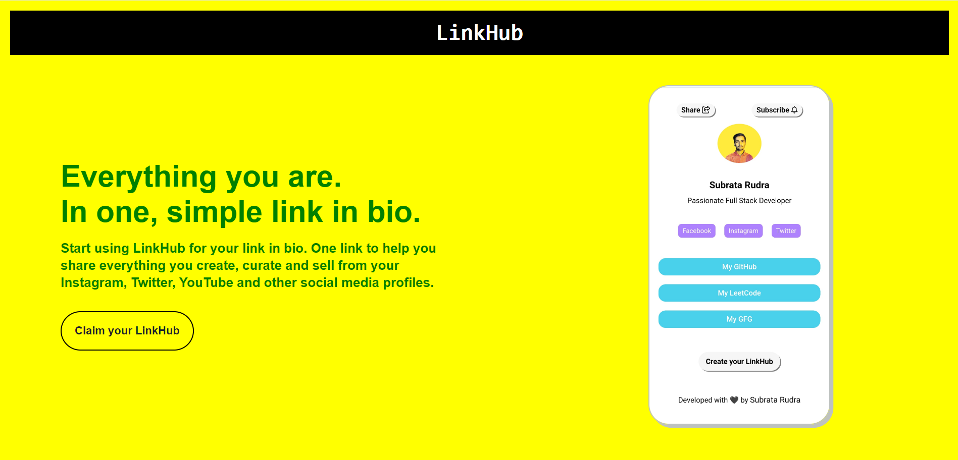 LinkHub Landing Page.png