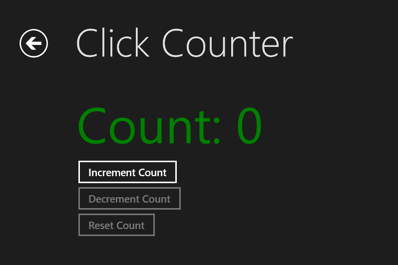 Windows Counter Sample App