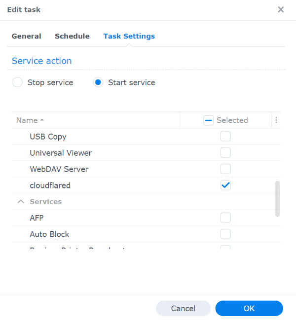 task scheduler task settings tab