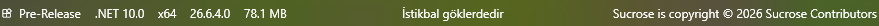 The Portal bottom status bar showing the release channel, framework (.NET 10.0), architecture (x64), and version