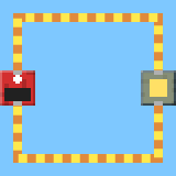 A battery and lamp in a loop