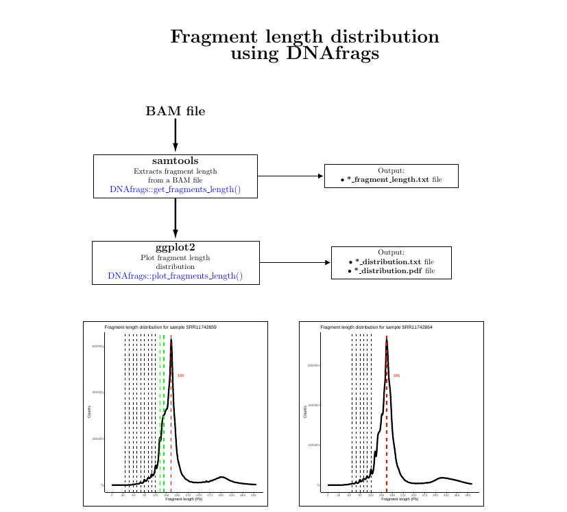 Visualizing fragment length distribution with DNAfrags