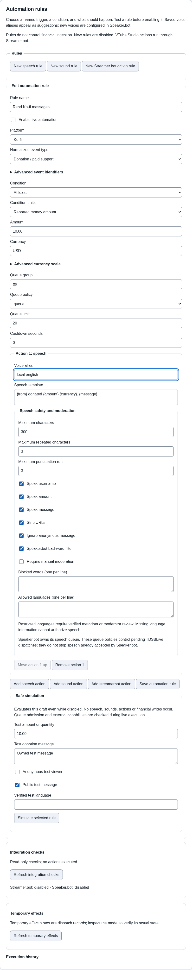 Automation rules with made-up examples