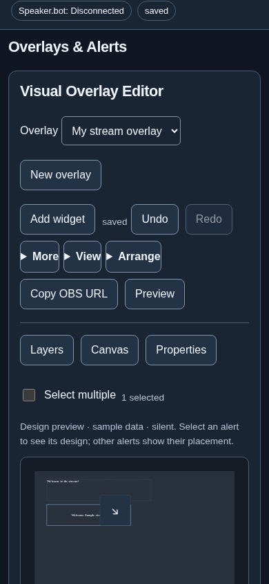 Narrow workspace with the canvas accessible
