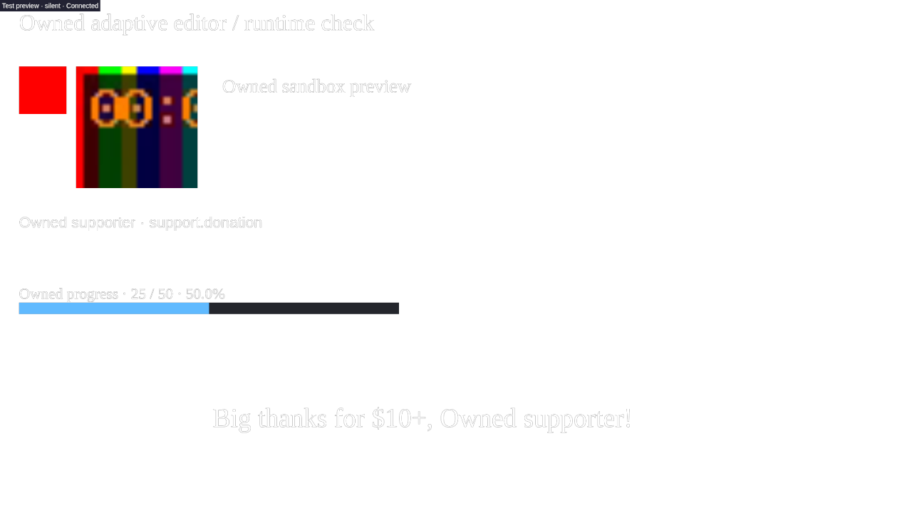 Owned sample overlay rendered in OBS