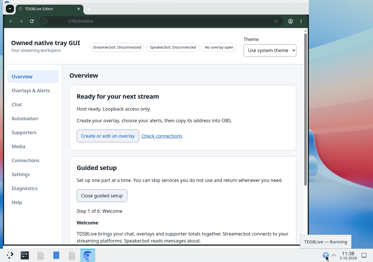 TDSBLive's Running tooltip beside the clock in KDE Plasma