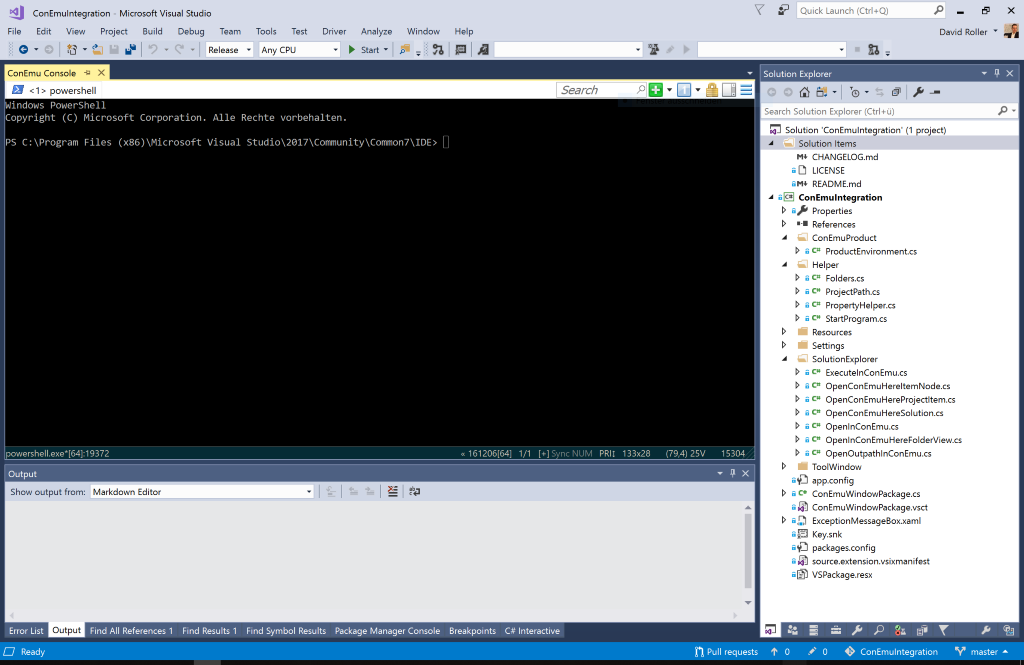 ConEmu integrated in Visual Studio