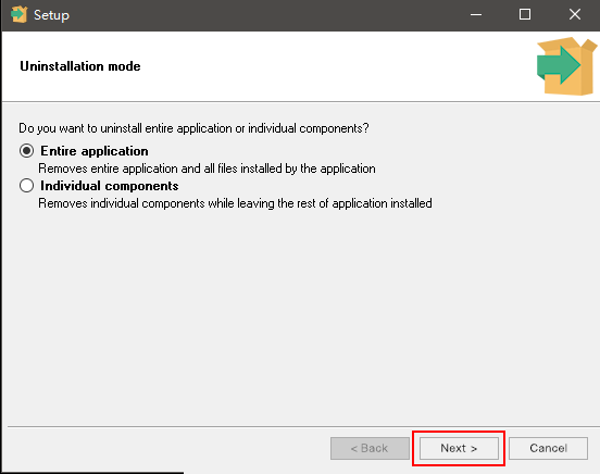 Select Uninstallation Options