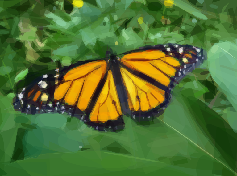 Geometrized Monarch Butterfly - 800 Various Shapes