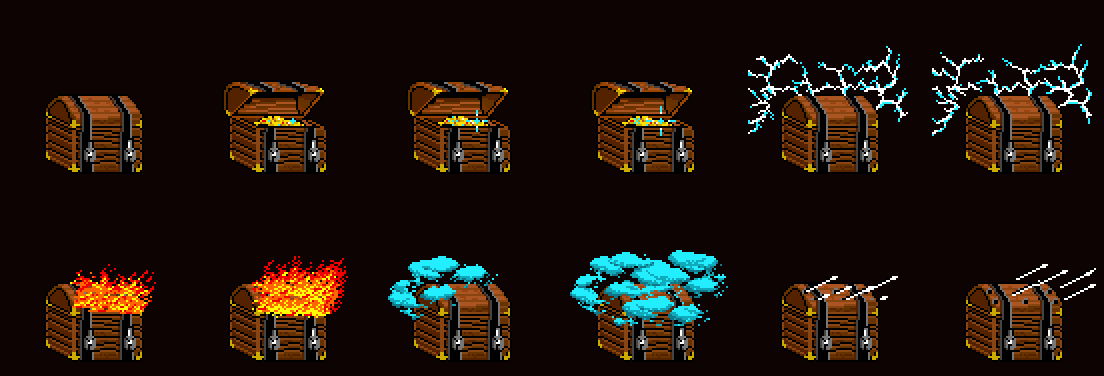 Treasure chest (wood, animated) contact sheet