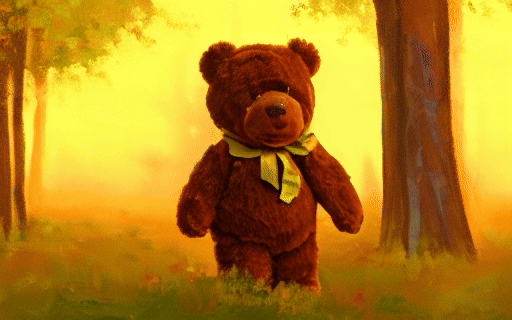 a_teddy_bear_walking_in_the_park_at_sunrise_oil_painting_style.gif