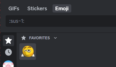a screenshot of the favourite emojis section