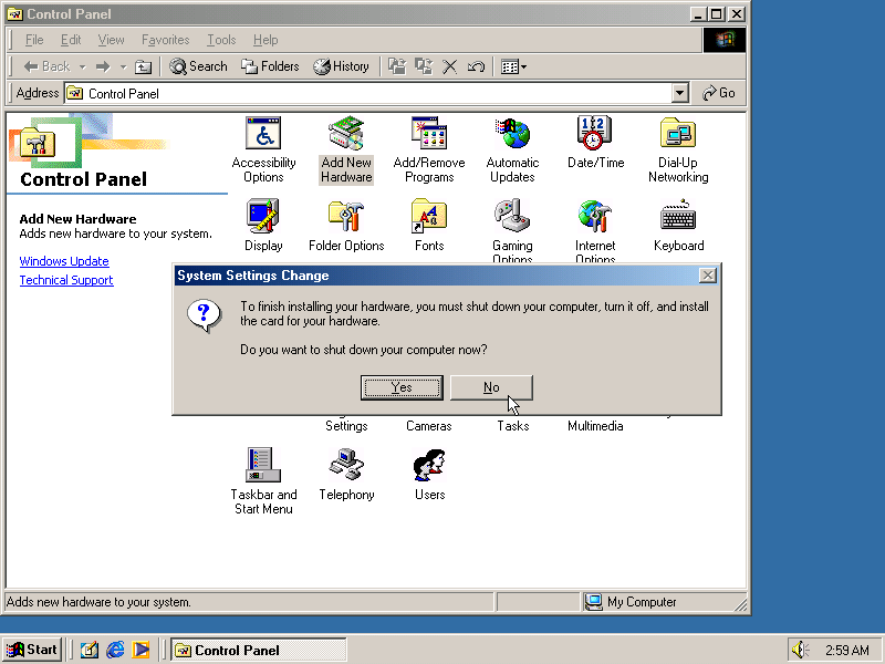 Windows ME Confirm shutdown